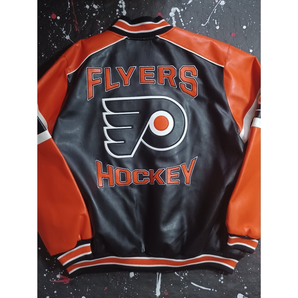 Philadelphia Flyers vintage 90s NHL hockey deadstock moto varsity jacket RARE